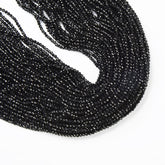 Natural Black Spinel Faceted Round Beads, PRP518